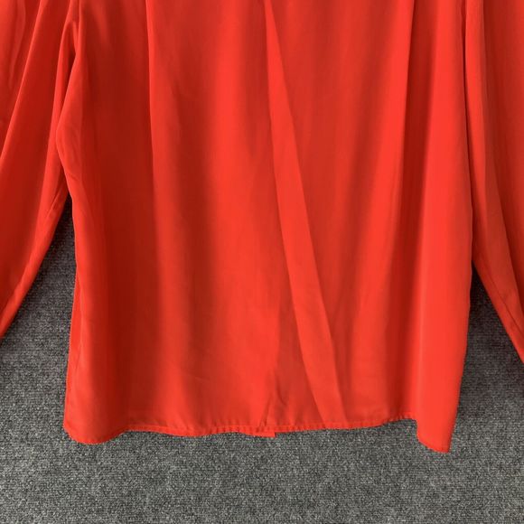 Vintage 80’s Red Button Up Blouse La Blouse Sz 10 Long Sleeve W/ Shoulder Pads - Picture 9 of 10